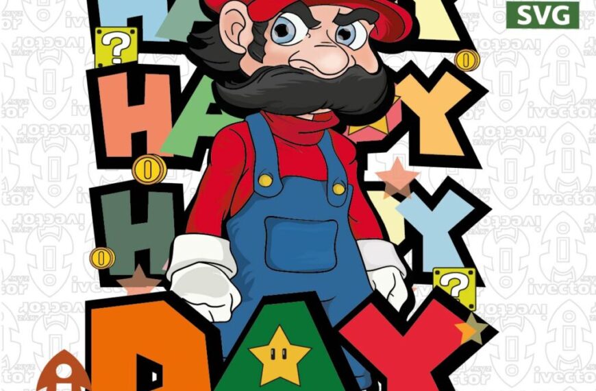 SUPER MARIO BROS DIA DEL NIÑO VECTOR EDITABLE