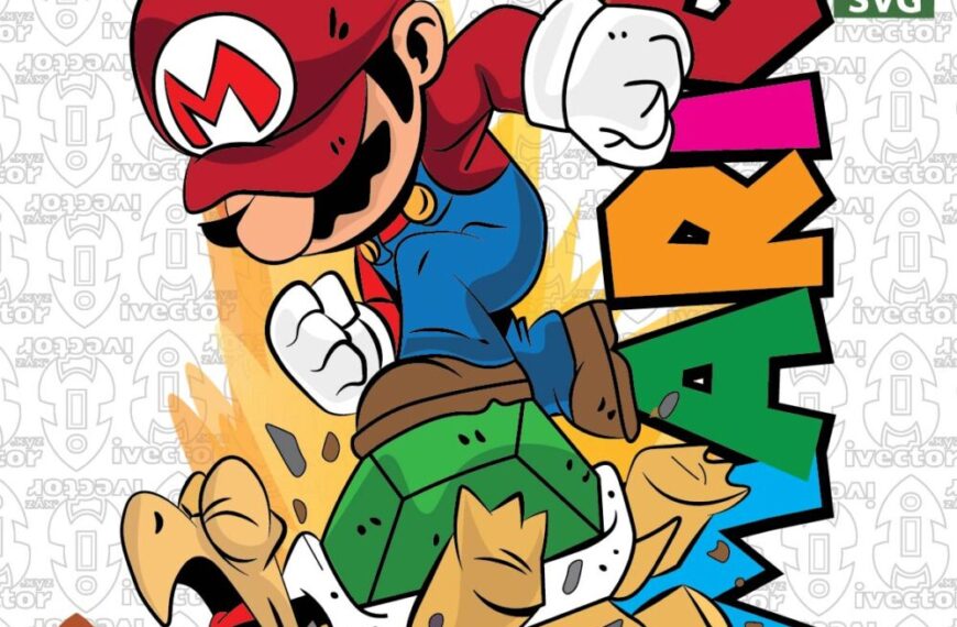 Retro Adventure Plumber Vector – Gamer Design for Sublimation and Crafts