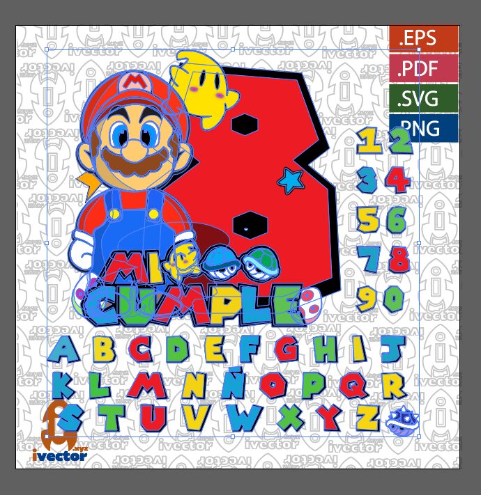 SUPER-MARIO-BROS-VECTOR-CUMPLEANOS-RECURSOS_P1 SUPER MARIO BROS VECTOR CUMPLEAÑOS RECURSOS