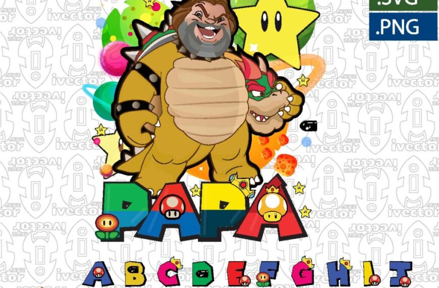 SUPER PAPÁ JACK BLACK SUPER MARIO VECTOR EDITABLE