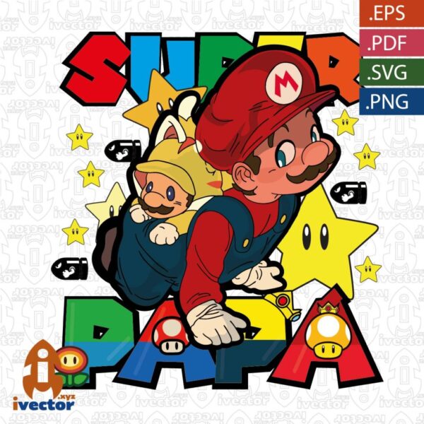 SUPER-PAPA-MARIO-BROS-BEBE-EDITABLE-EPS-PDF-01-600x600 Vectores completamente editables