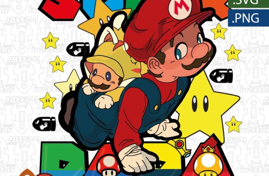 SUPER PAPA MARIO BROS BEBÉ EDITABLE EPS PDF