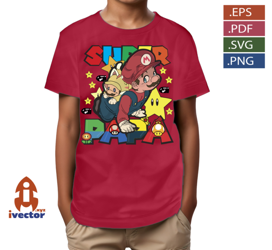 SUPER-PAPA-MARIO-BROS-BEBE-EDITABLE-EPS-PDF-p1 SUPER PAPA MARIO BROS BEBÉ EDITABLE EPS PDF