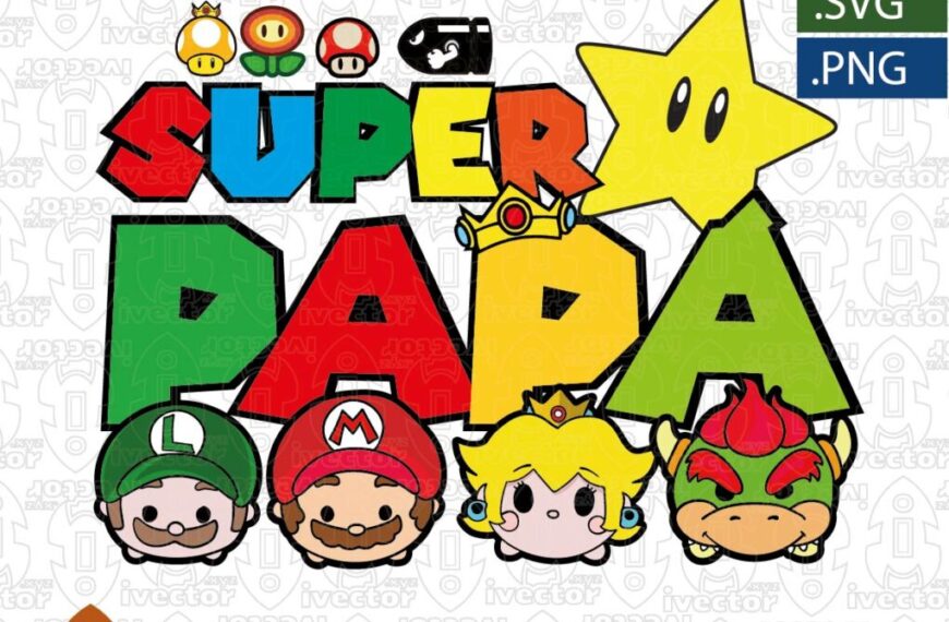 SUPER PAPÁ MARIO BROS CARITAS VECTOR EDITABLE