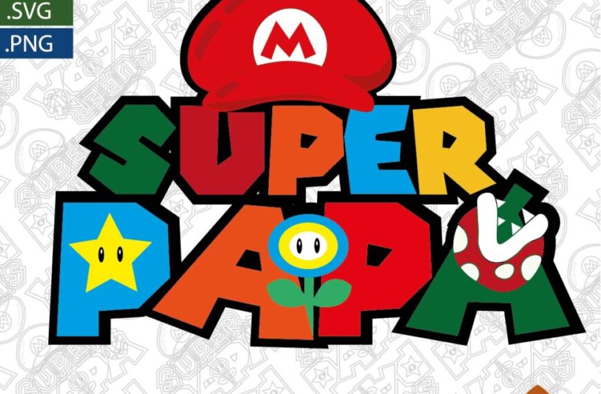 SUPER PAPÁ VECTOR SUPER MARIO BROS EDITABLE EPS PDF SVG