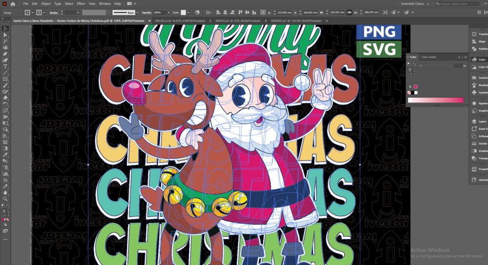 Santa-Claus-y-Reno-Navideno-–-Vector-Festivo-de-Merry-Christmas-p1 Santa Claus and Reindeer Christmas Vector – Merry Christmas Festive Design