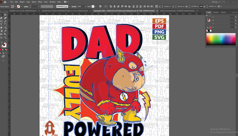 Superpapa-Veloz-–-Diseno-Dia-del-Padre-para-Estampado_Mesa-de-trabajo-2 Super Dad Speed – Father’s Day T-Shirt Vector Design