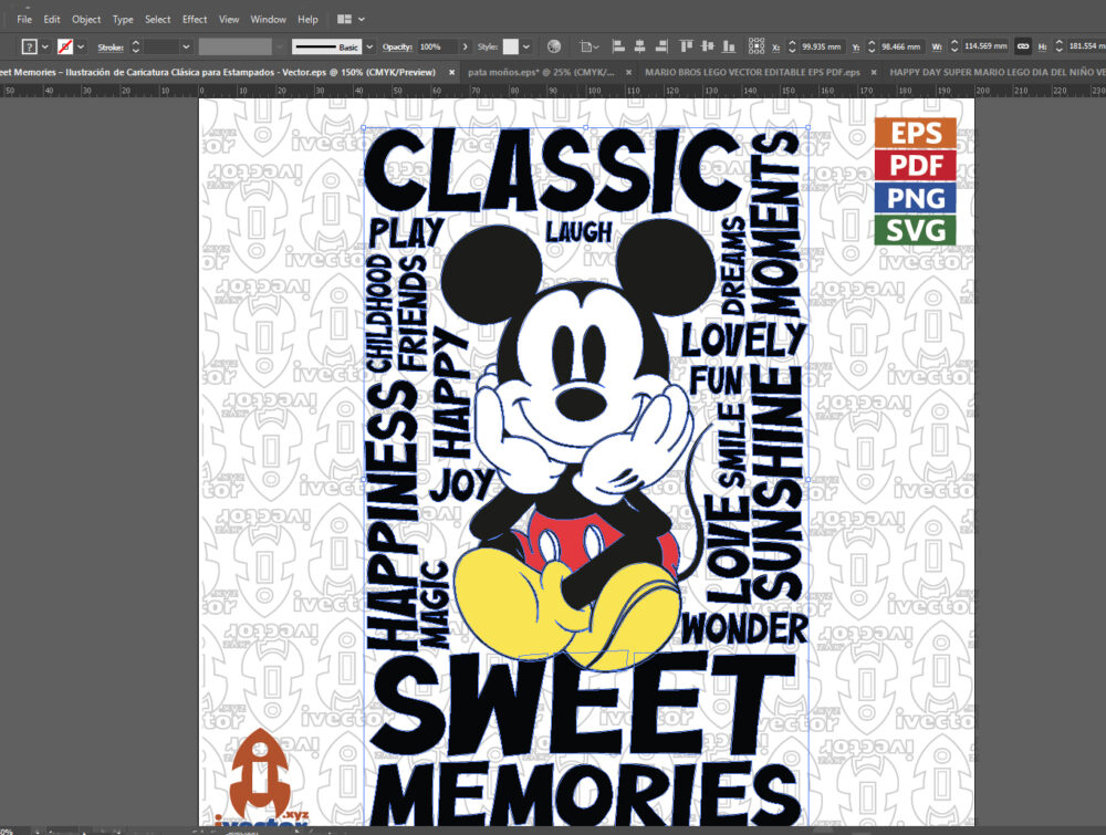 Sweet-Memories-–-Ilustracion-de-Caricatura-Clasica-para-Estampados-Vector_Mesa-de-trabajo-2 Sweet Memories – Ilustración de Caricatura Clásica para Estampados | Vector