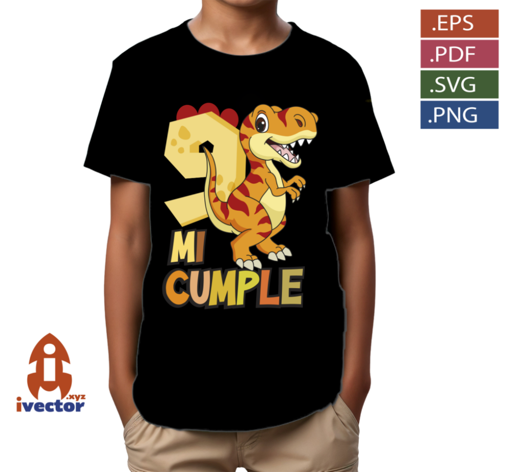 T-REX-CUMPLEANOS-NARANJA-VECTOR-EDITABLE-p4 T REX CUMPLEAÑOS NARANJA VECTOR EDITABLE