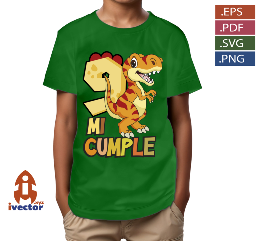 T-REX-CUMPLEANOS-NARANJA-VECTOR-EDITABLE-p5 T REX CUMPLEAÑOS NARANJA VECTOR EDITABLE