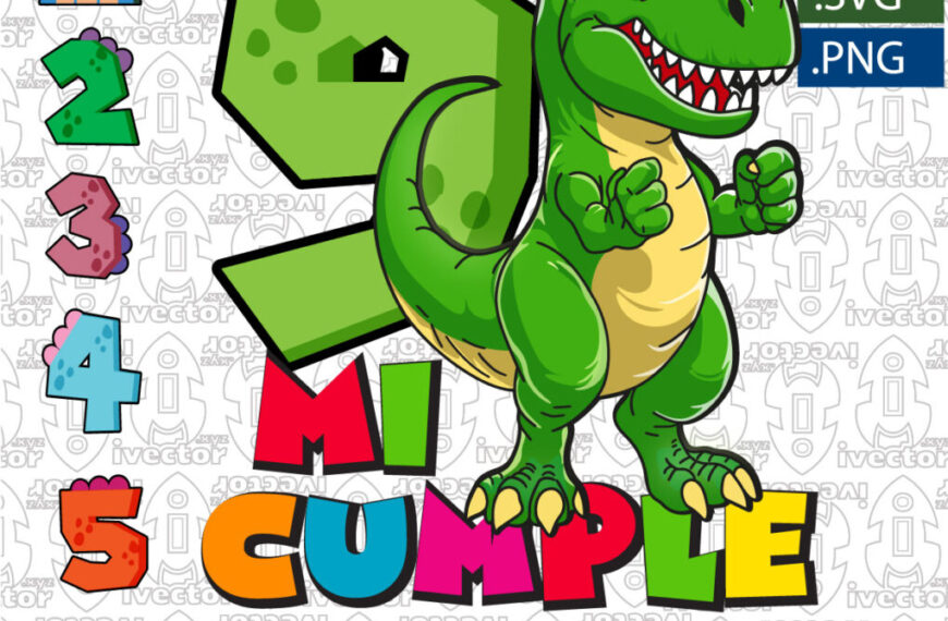 T REX CUMPLEAÑOS VECTOR EDITABLE