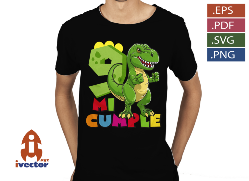 T-REX-CUMPLEANOS-VECTOR-EDITABLE_P4 T REX CUMPLEAÑOS VECTOR EDITABLE