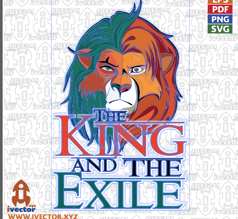 THE-KING-AND-THE-EXILE_Mesa-de-trabajo-2 Mufasa and Scar Rey León EPS PDFVector Art León Dual: Diseño Inspirado en la Rivalidad entre Luz y OscuridadMufasa and Scar Rey León EPS PDF