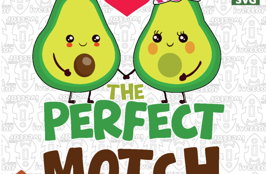 Vector de Pareja de Aguacates Kawaii | Archivo Editable EPS, SVG, PNG y PDF para Estampados y Sublimación