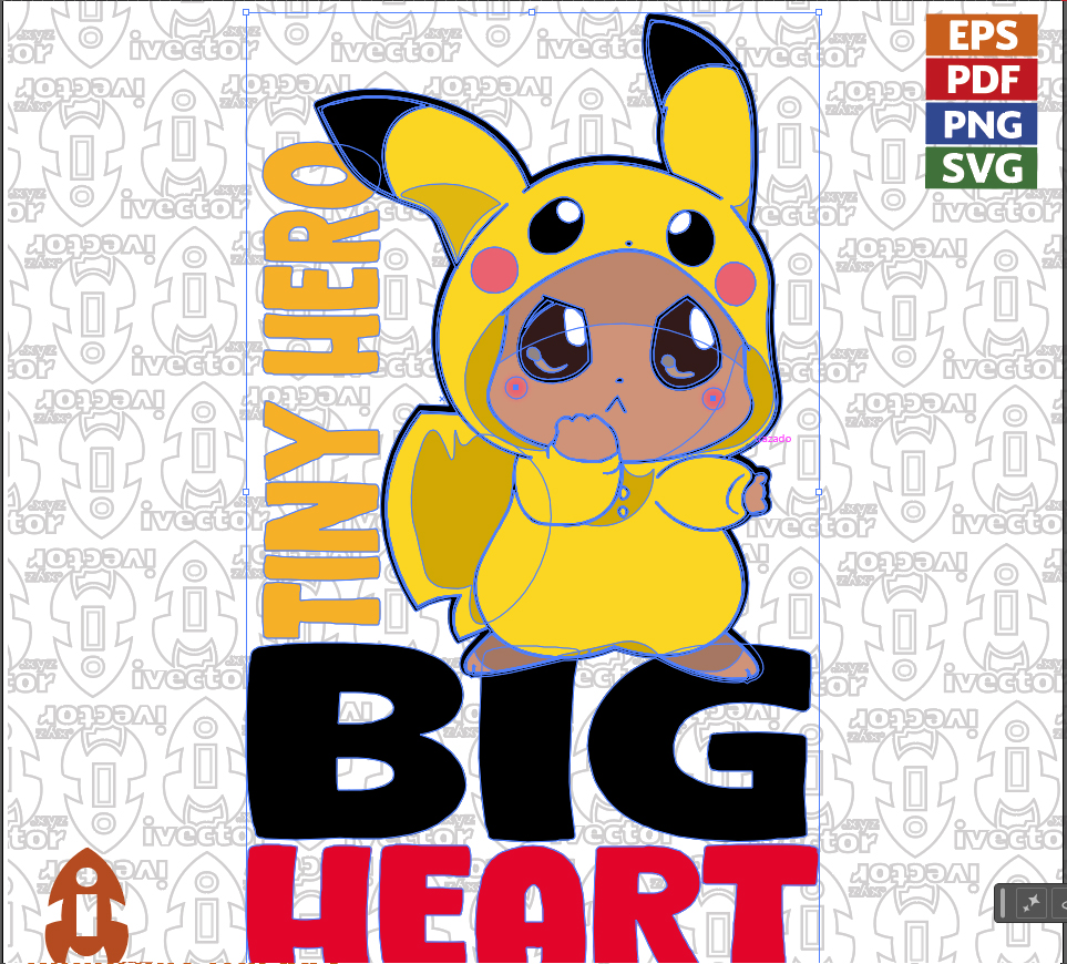 TINY-HERO-BIG-HEART-PERSONAJE2 Adorable Criatura Fantástica con Disfraz Amarillo Kawaii Vector para Estampado