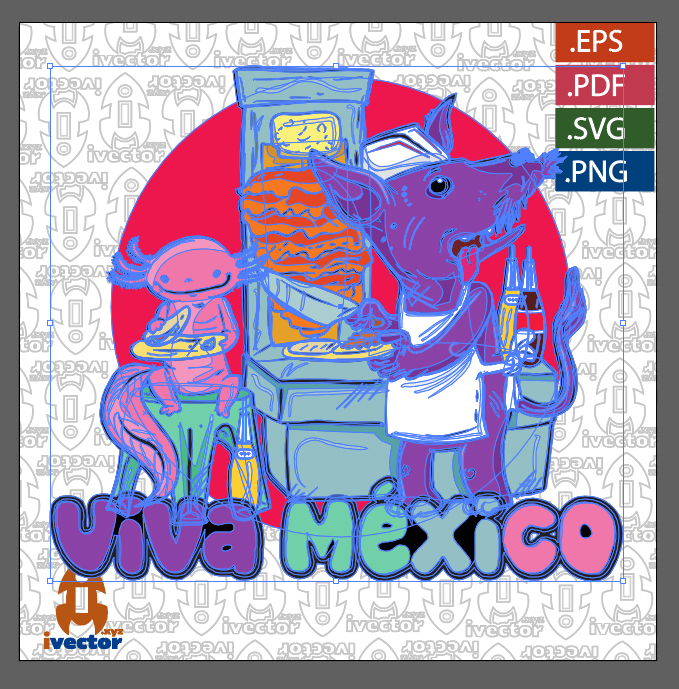 TLACUACHE-AJOLOTE-TACOS-p1 TLACUACHE AJOLOTE TACOS VECTOR