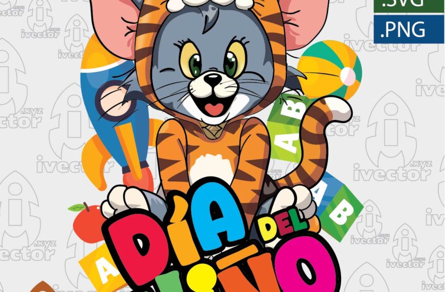 TOM TIGRE DIA DEL NIÑO VECTOR EDITABLE