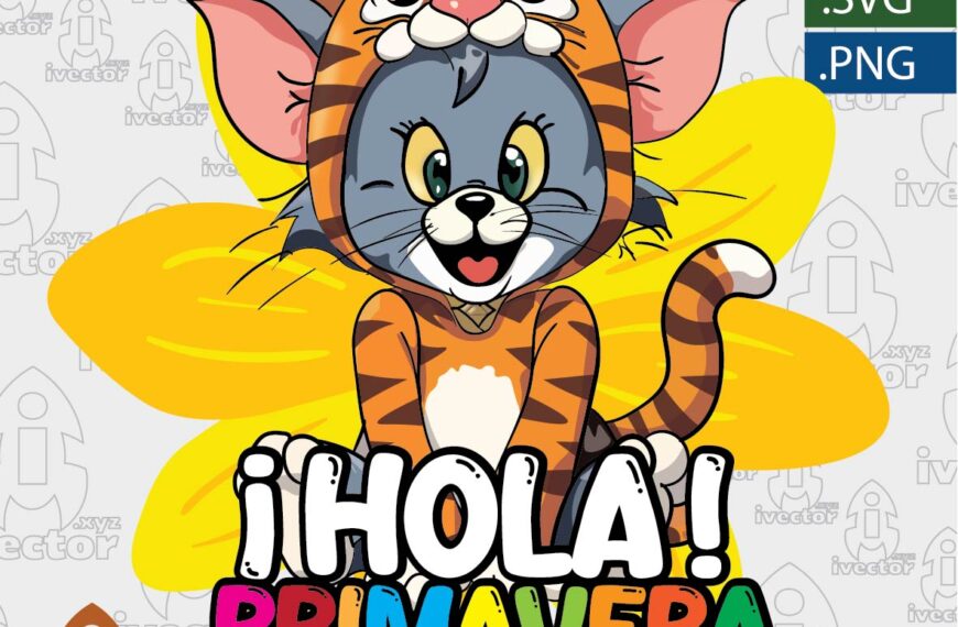 TOM TIGRE HOLA PRIMAVERA VECTOR EDITABLE