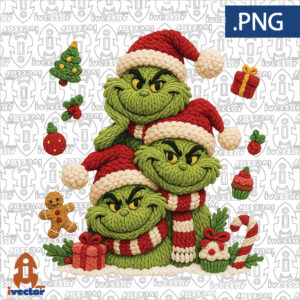 TRIO-GRINCH-NAVIDENO-ROSTROS-EFECTO-CROCHE-A-300x300 VECTORES Y RECURSOS