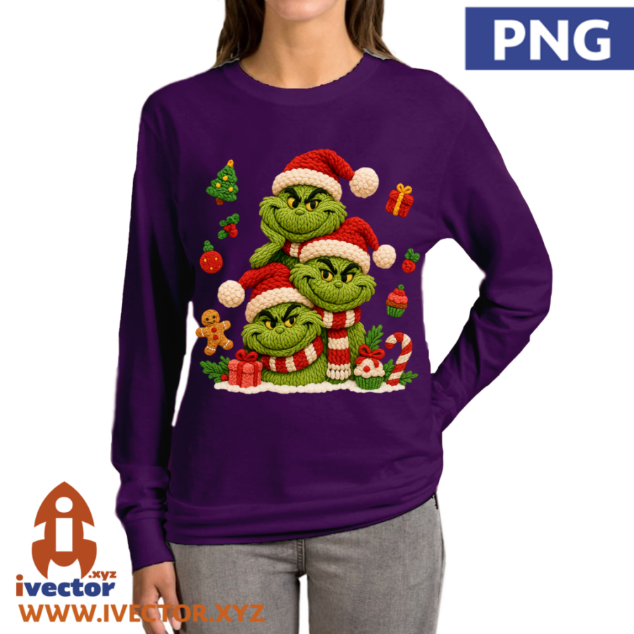 TRIO-GRINCH-NAVIDENO-ROSTROS-EFECTO-CROCHE-A1 TRIO GRINCH NAVIDEÑO ROSTROS EFECTO CROCHE