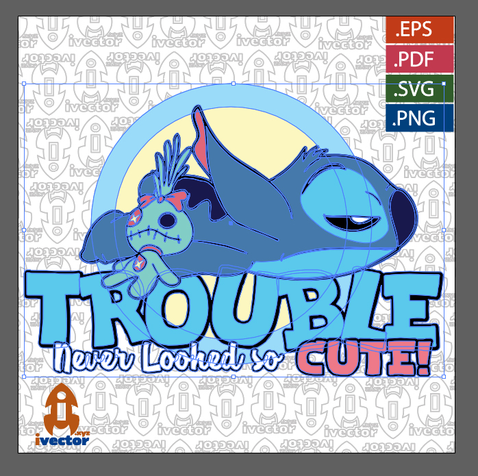 TROUBLE-CUT-STITCH-ACOSTADO-VECTOR-EDITABLE_2 TROUBLE CUT STITCH ACOSTADO VECTOR EDITABLE
