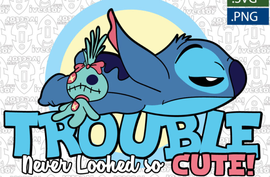 TROUBLE CUT STITCH ACOSTADO VECTOR EDITABLE