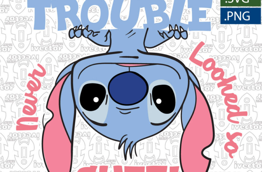 TROUBLE CUTE STITCH VECTOR EDITABL1