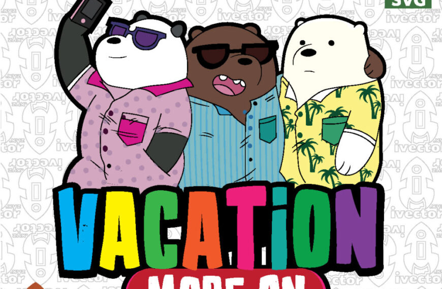 Three Summer Bears in Tropical Shirts Vector Design for Sublimation and Printing
