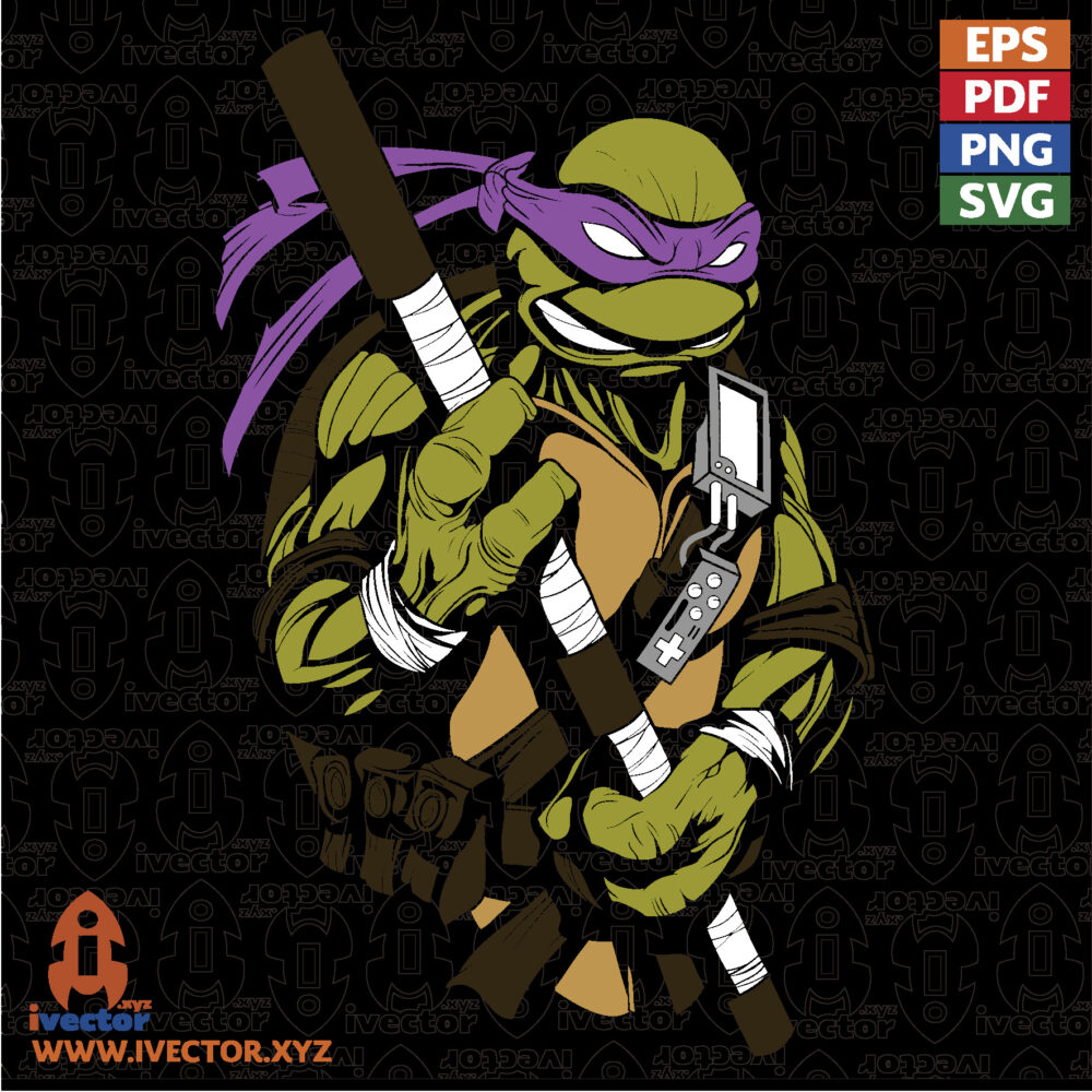 Tortuga-Ninja-Guerrera-con-Espadas-y-Equipo-de-Combate-–-Ilustracion-Vectorial-01 VECTORES Y RECURSOS