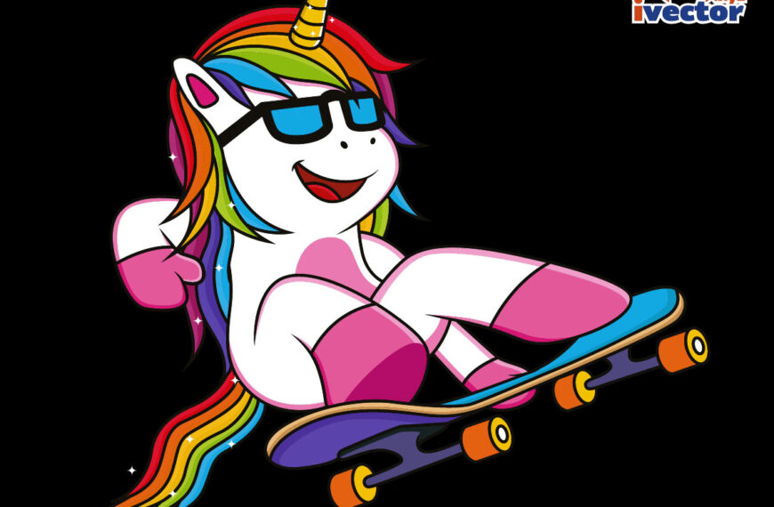 UNICORNIO VECTOR SKATE EDITABLE EPS PDF