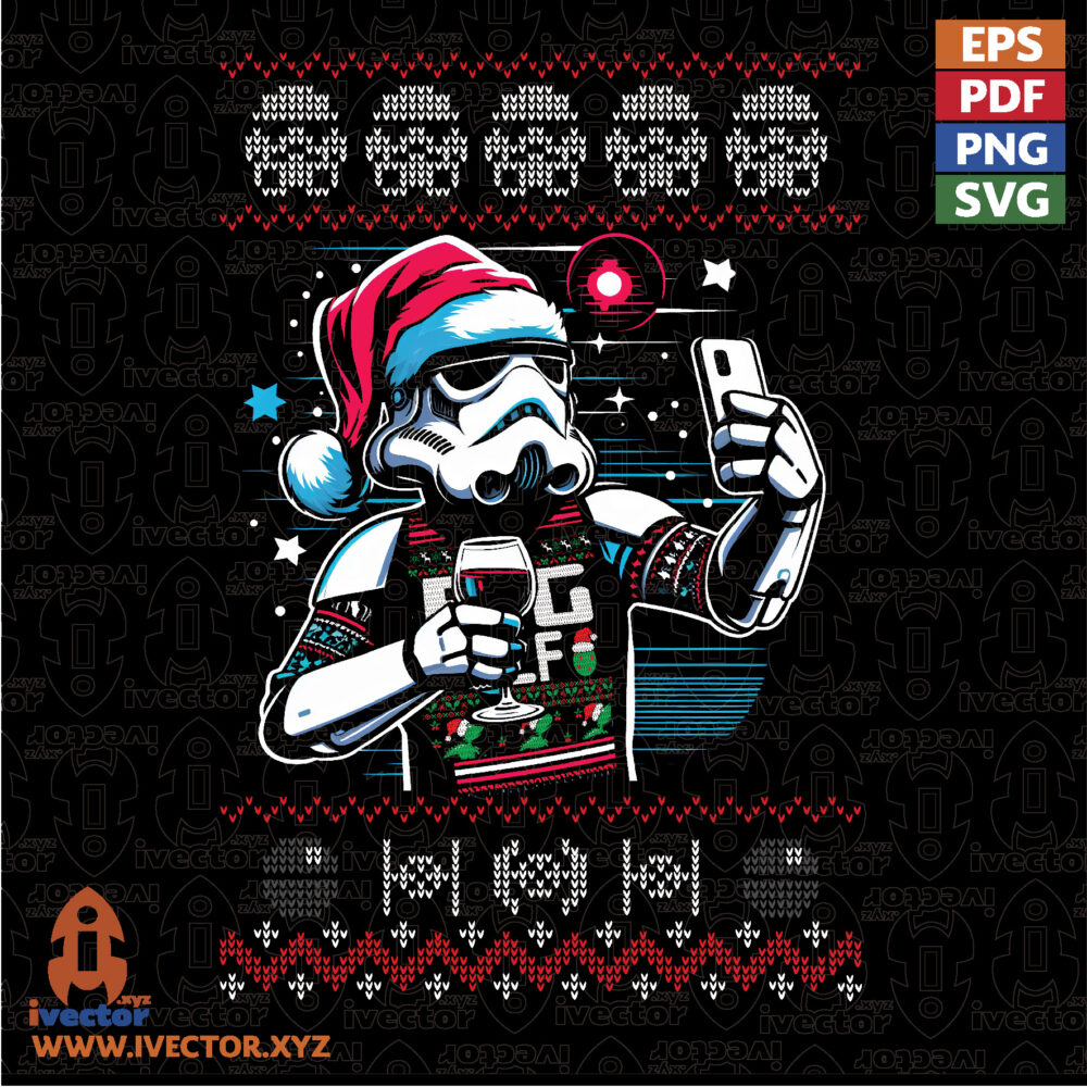 Ugly-Christmas-Sweater-Reindeer-DJ-Party-Vibes VECTORES Y RECURSOS