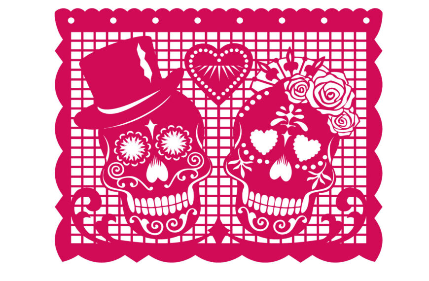 VECTOR CALAVERA PAPEL PICADO EPS PDF EDITABLE