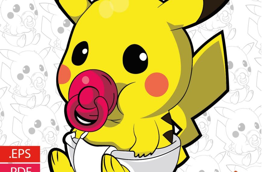 VECTOR PIKACHU BEBÉ EDITABLE EPS PDF SVG