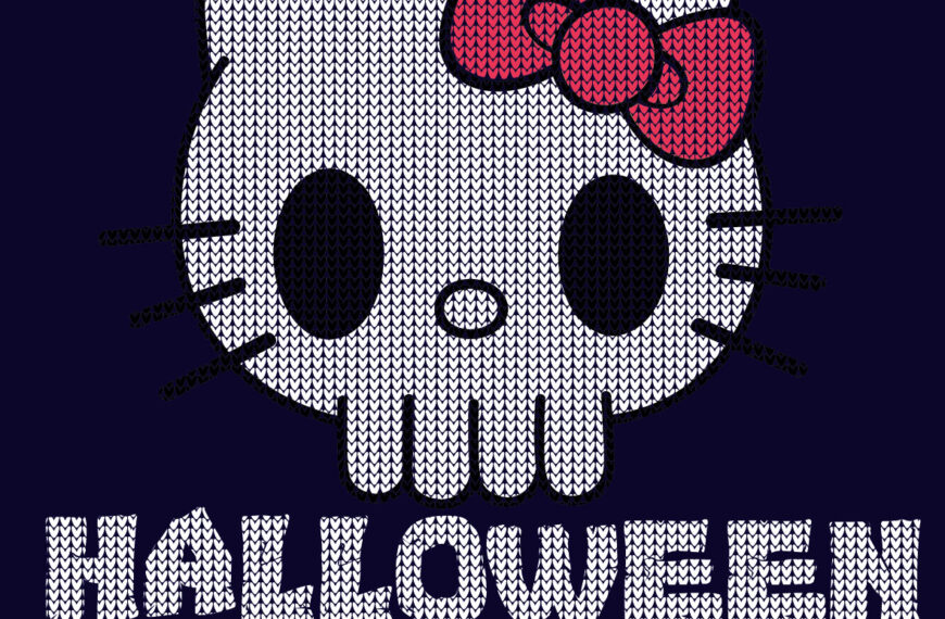 VECTOR TIPO BORDADO HELLO KITTY EDITABLE EPS PDF HALLOWEEN