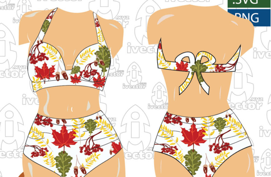 VECTOR TRAJE DE BAÑO PARA BATA FLORES