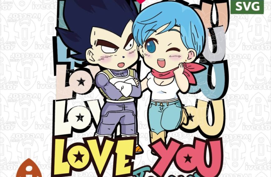VEGETA BULMA LOVE DRAGON BALL VECTOR