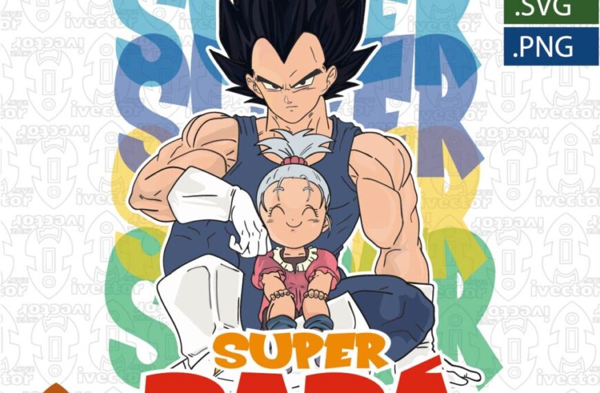 VEGETA SUPER PAPÁ DRAGON BALL VECTOR EDITABLE