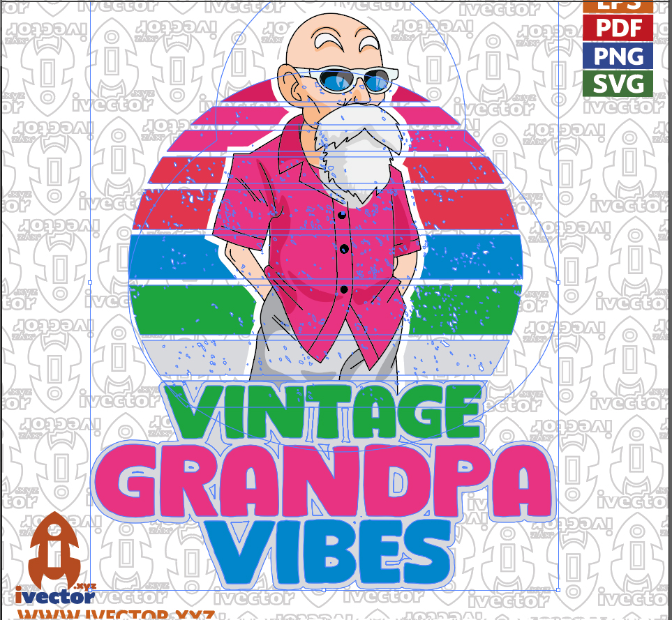 VINTAGE-GRANDPA-VIBES-ROSHI-VECTOR-EDITABLE2 Roshi Grandpa Vintage Vector
