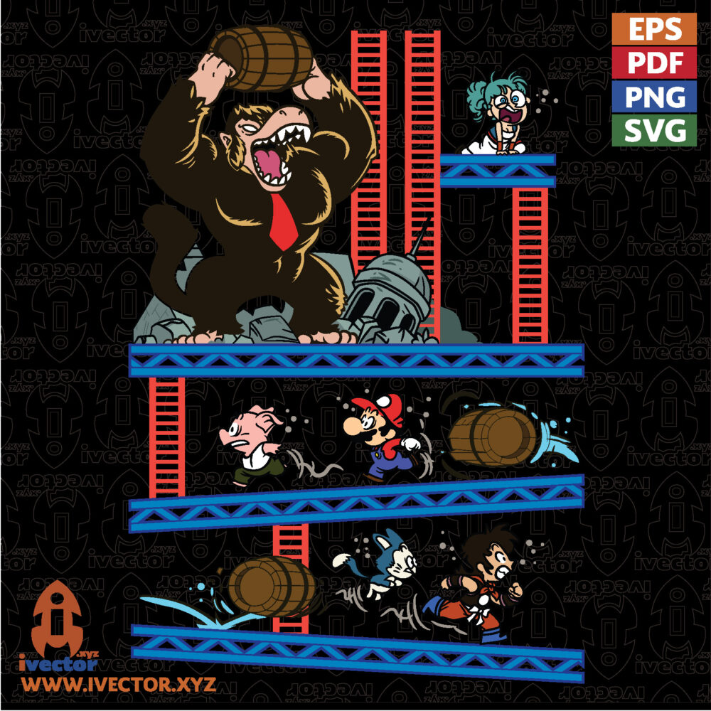 Vector-Retro-de-Aventura-Arcade-y-Barriles-–-Diseno-Gamer-Editable-01 VECTORES Y RECURSOS