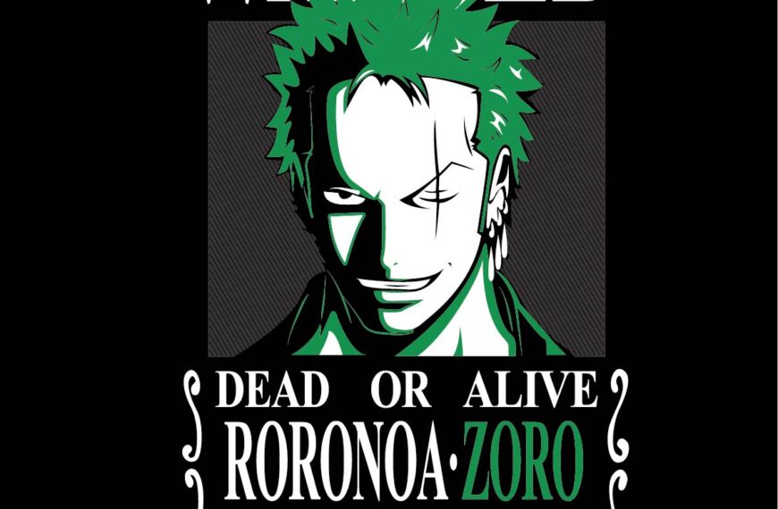 WANTED ZORO ONE PIECE VECTOR ANIME