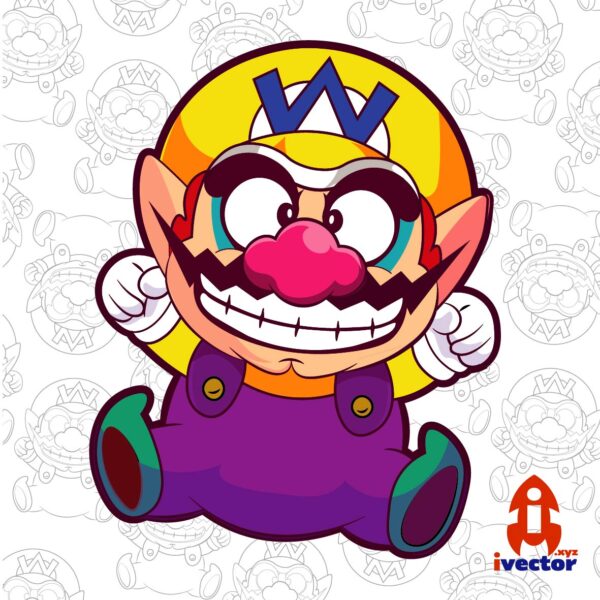 WARIO-MARIO-BROS-VECTOR-EDITABLE-EPS-PDF-CUMPLEANOS-01-600x600 Vectores completamente editables