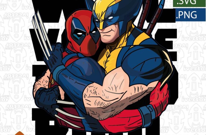 WOLVERINE DEAD POOL BLACK VECTOR EDITABLE