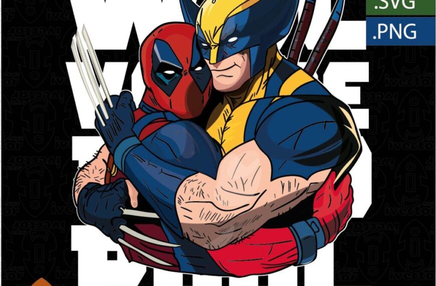 WOLVERINE DEAD POOL WHITE VECTOR EDITABLE