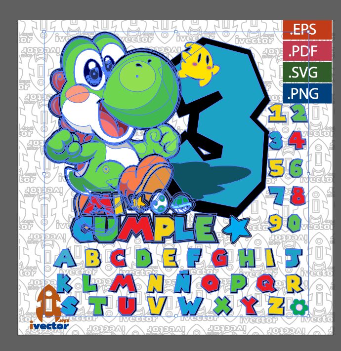 YOSHI-SUPER-MARIO-BROS-VECTOR-CUMPLEANOS-RECURSOS_P1 YOSHI SUPER MARIO BROS VECTOR CUMPLEAÑOS RECURSOS