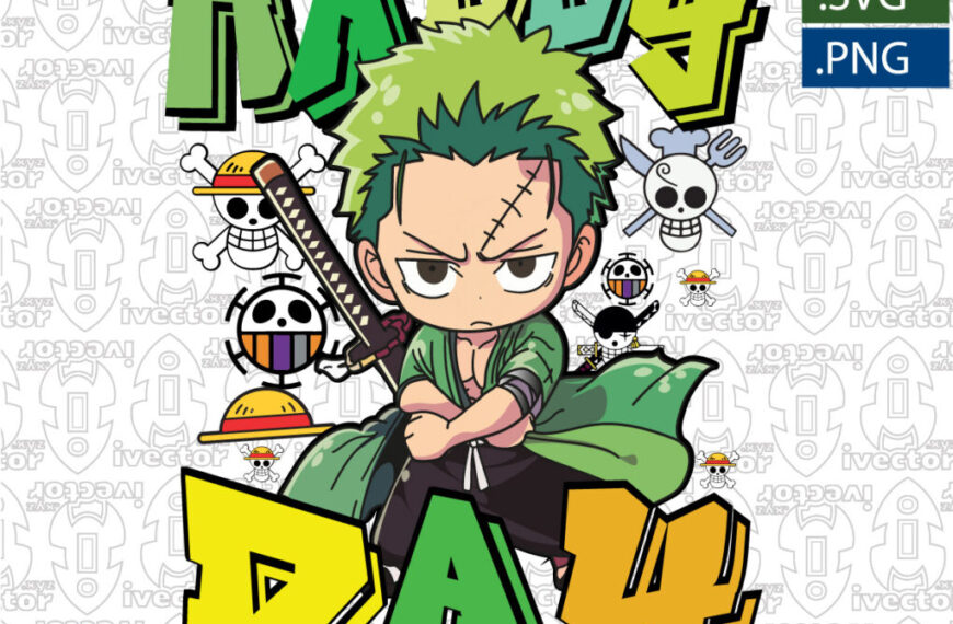 ZORO ONE PIECE HAPPY DAY VECTOR EDITABLE