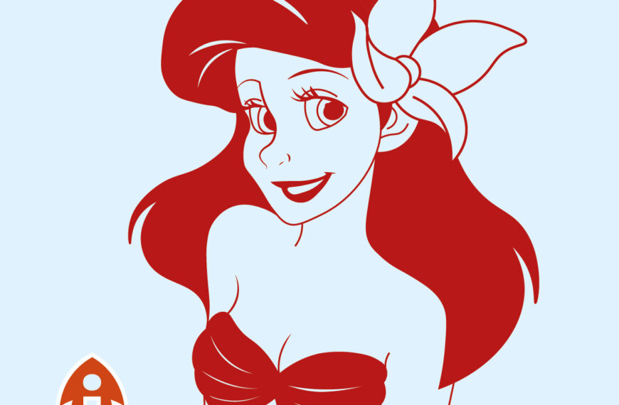 Princesa Ariel Corte Vinil Vector