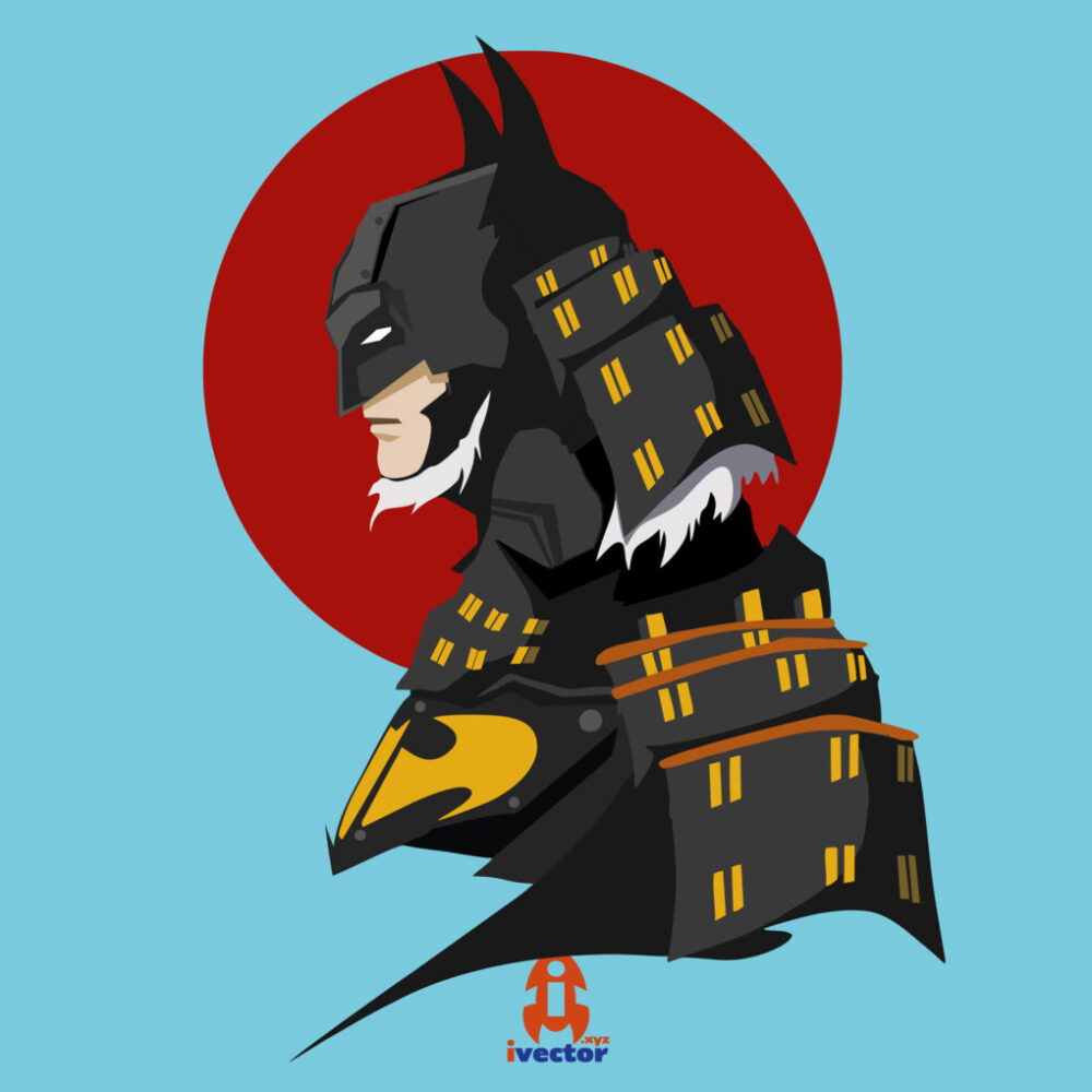 Samurai Batman Vector
