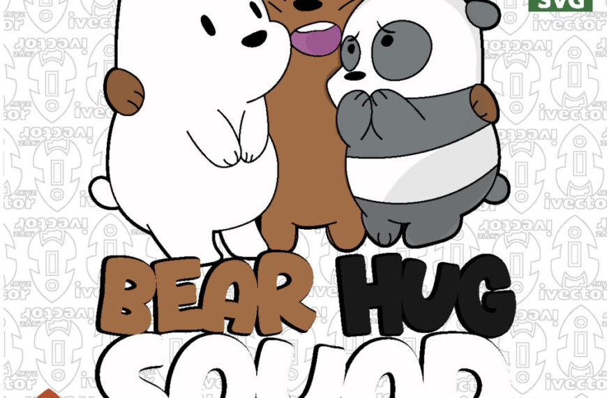 Cute Bear Friends Hugging Vector Illustration