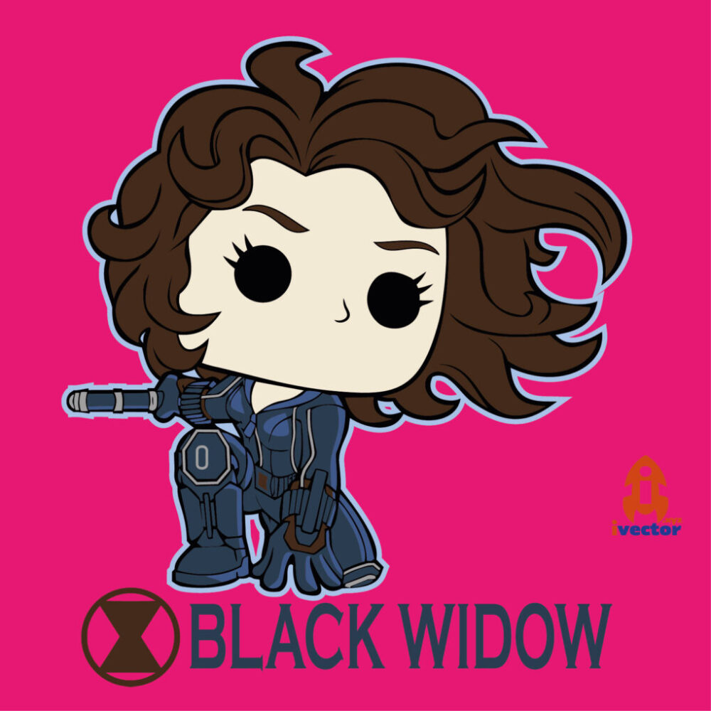 Black Widow Chibi vector