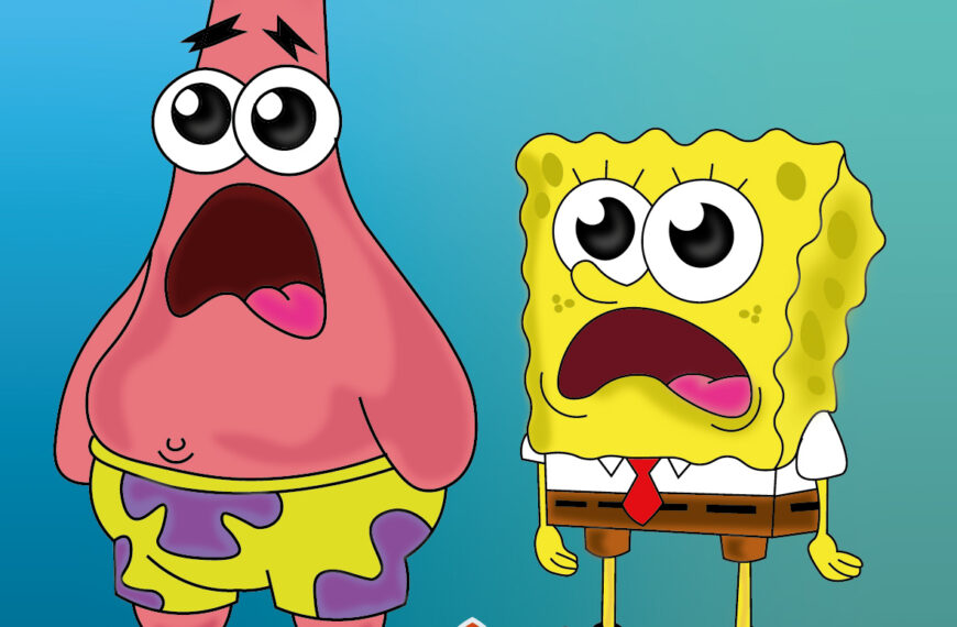 Bob Esponja y Patricio cara de asombro eps
